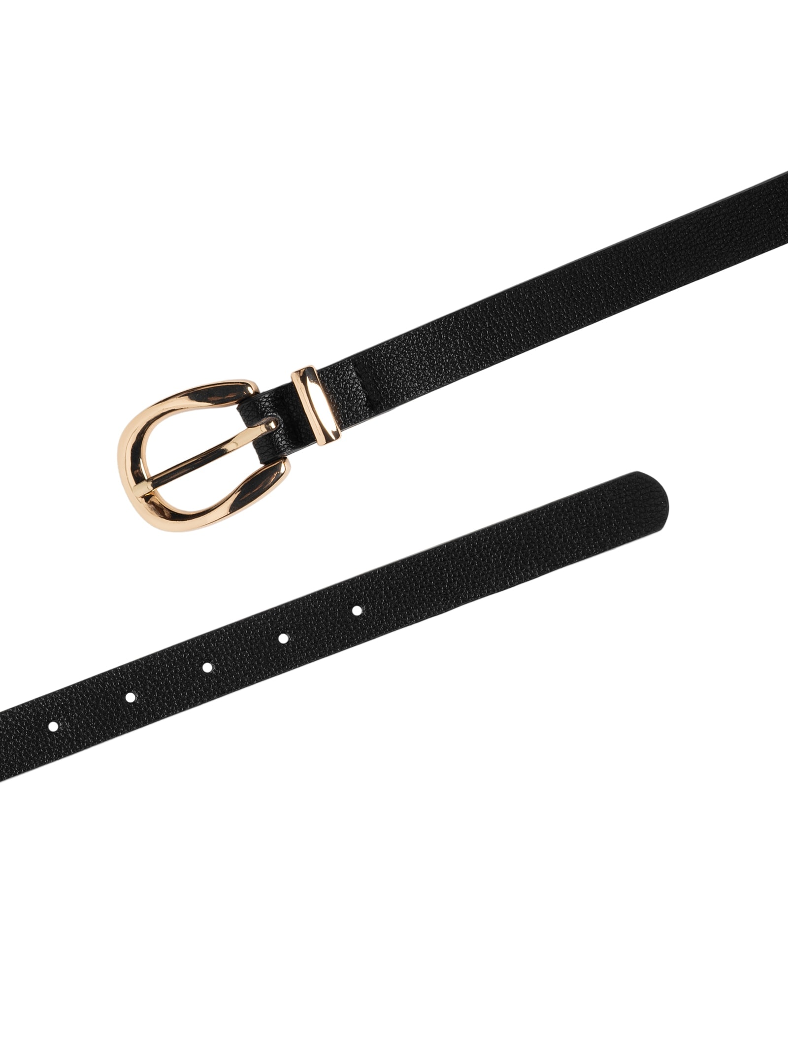 Cinto Feminino Fino Fivela Redonda Preto Basiq