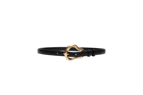 Cinto Feminino Fino Vegetal Ouro - Preto