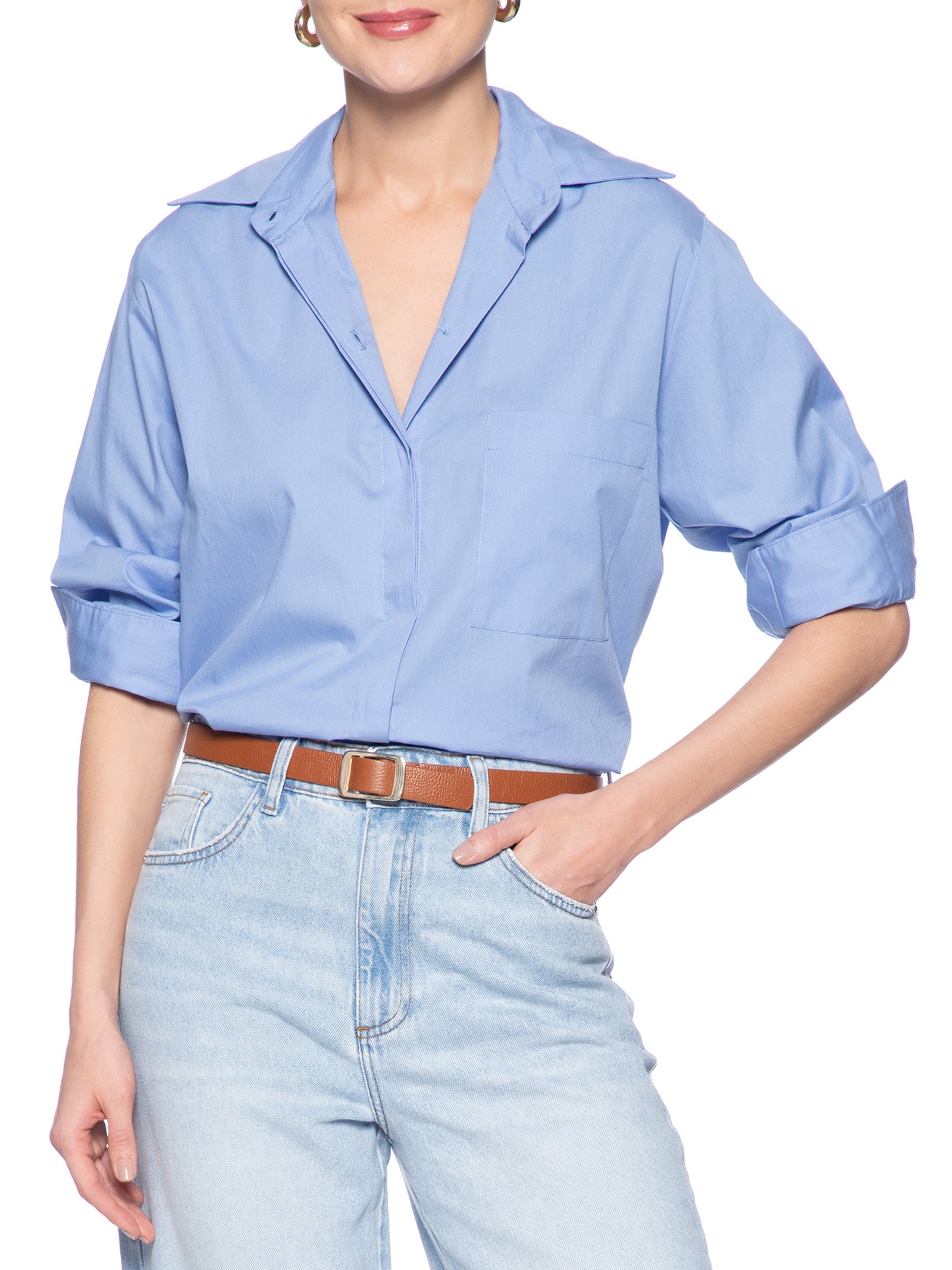 Cinto Feminino Fivela Metálica Marrom Basiq