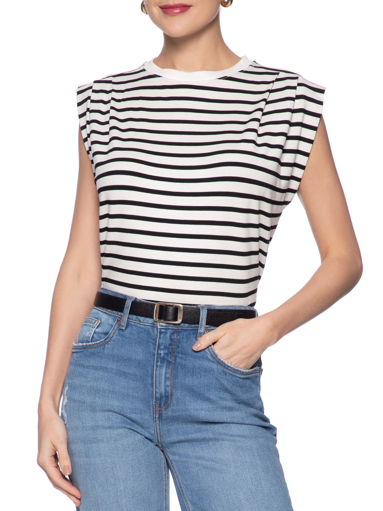 Cinto Feminino Fivela Metálica Preto Basiq