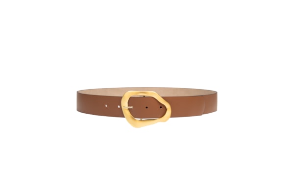 Cinto Feminino Fivela Orgânica Em Couro - Marrom