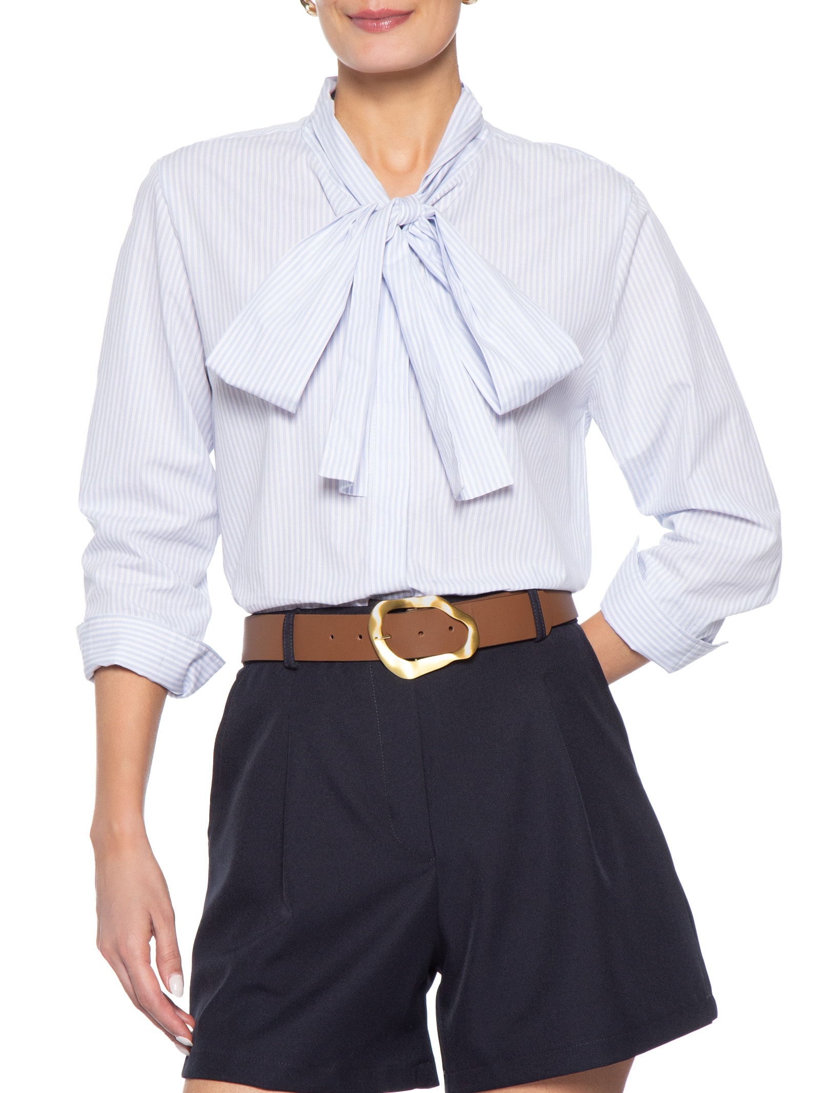 Cinto Feminino Fivela Orgânica Em Couro Marrom '2Essential