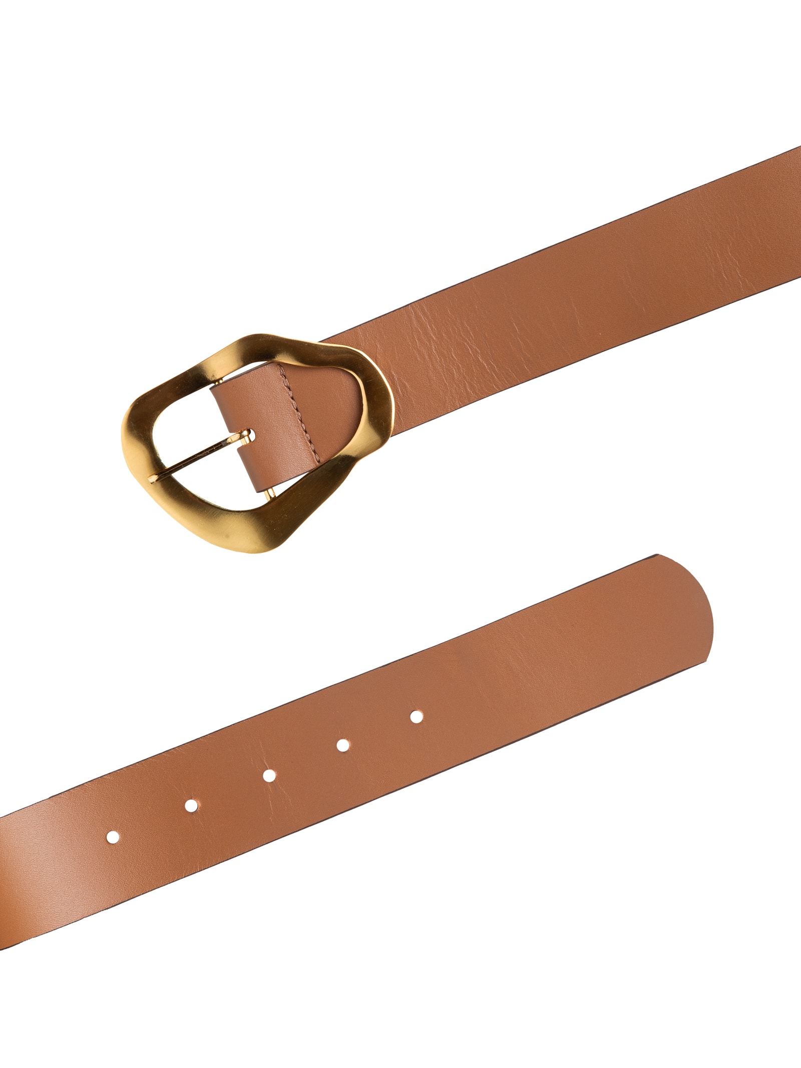 Cinto Feminino Fivela Orgânica Em Couro Marrom '2Essential