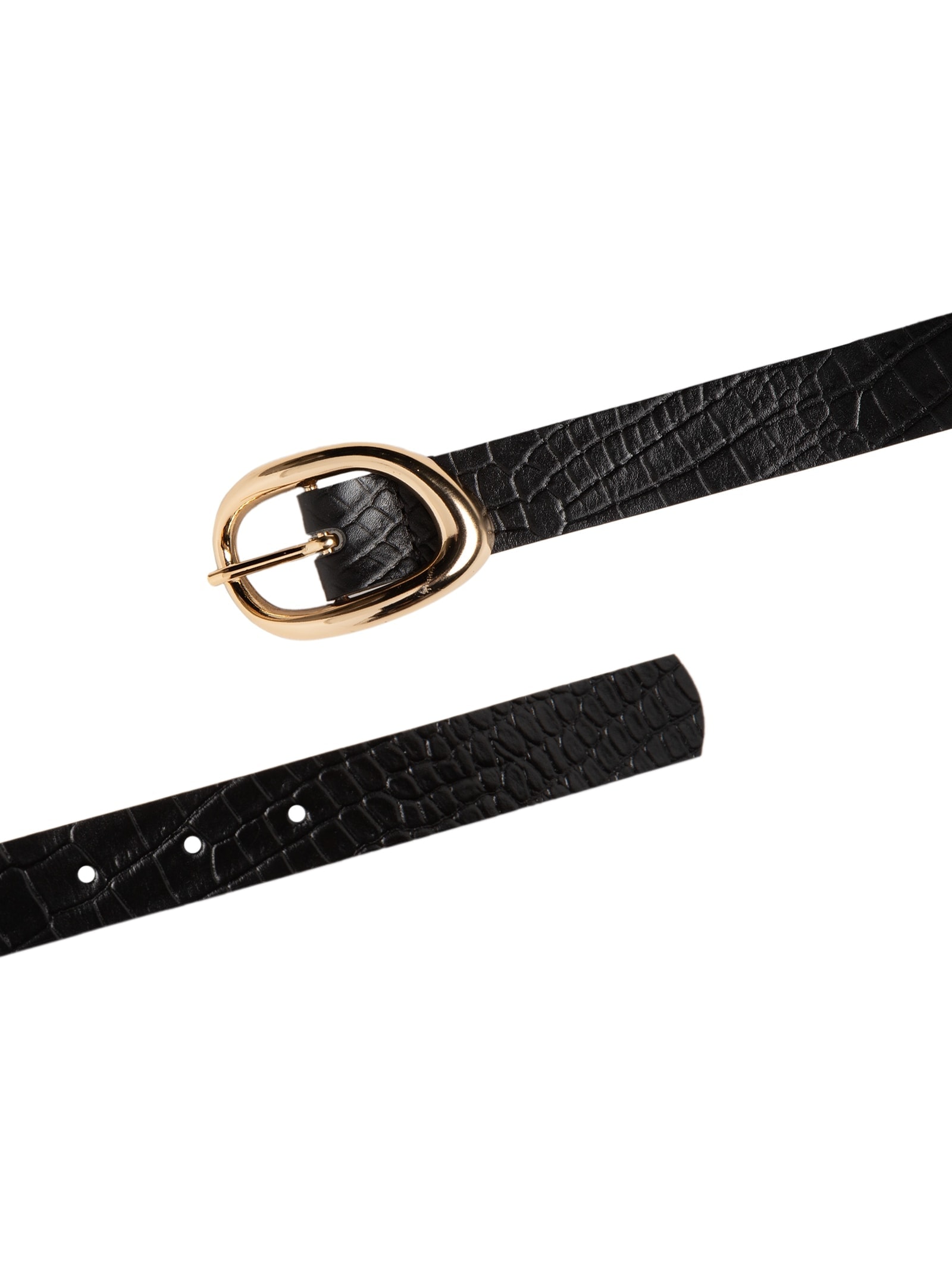 Cinto Feminino Fivela Orgânica Em Couro Preto '2Essential