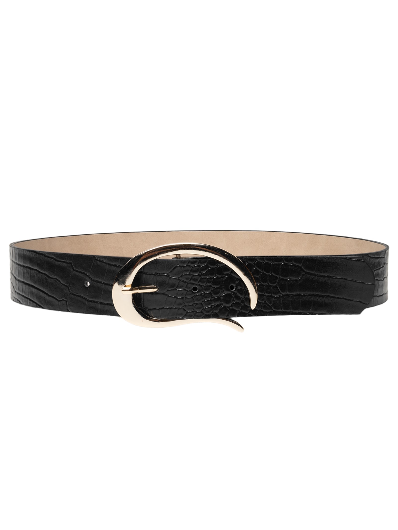Cinto Feminino Fivela Orgânica Em Couro Preto '2Essential