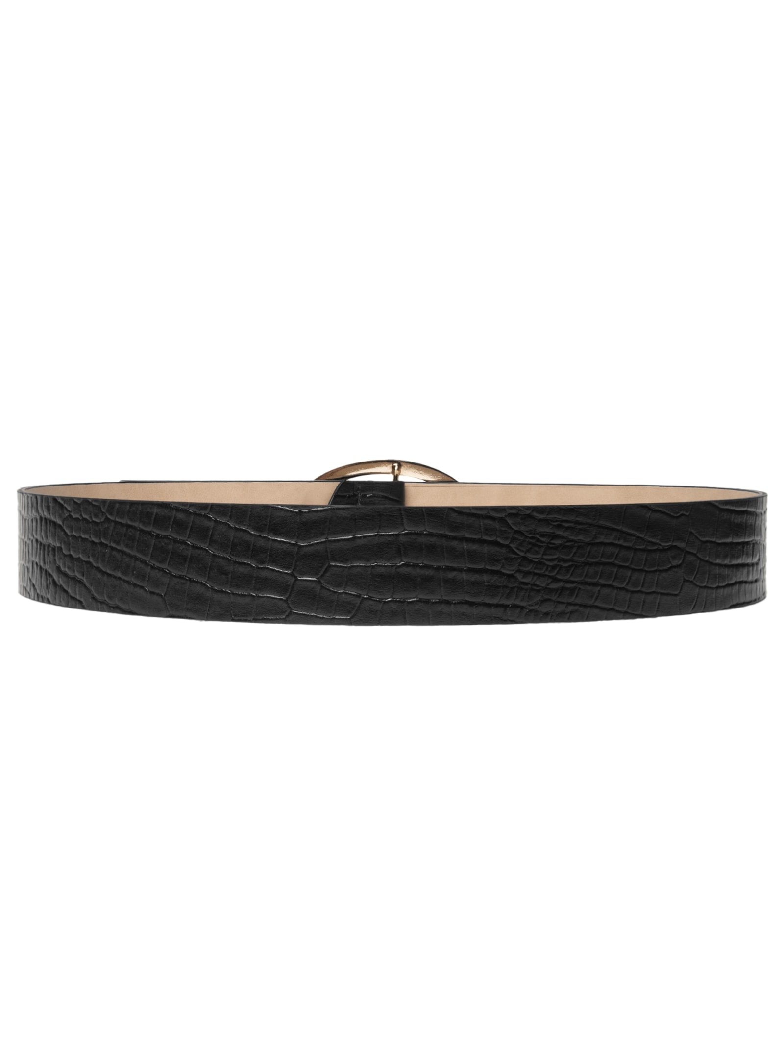 Cinto Feminino Fivela Orgânica Em Couro Preto '2Essential