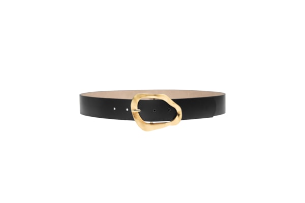 Cinto Feminino Fivela Orgânica Em Couro - Preto