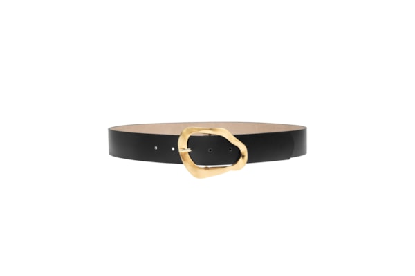 Cinto Feminino Fivela Orgânica Em Couro - Preto