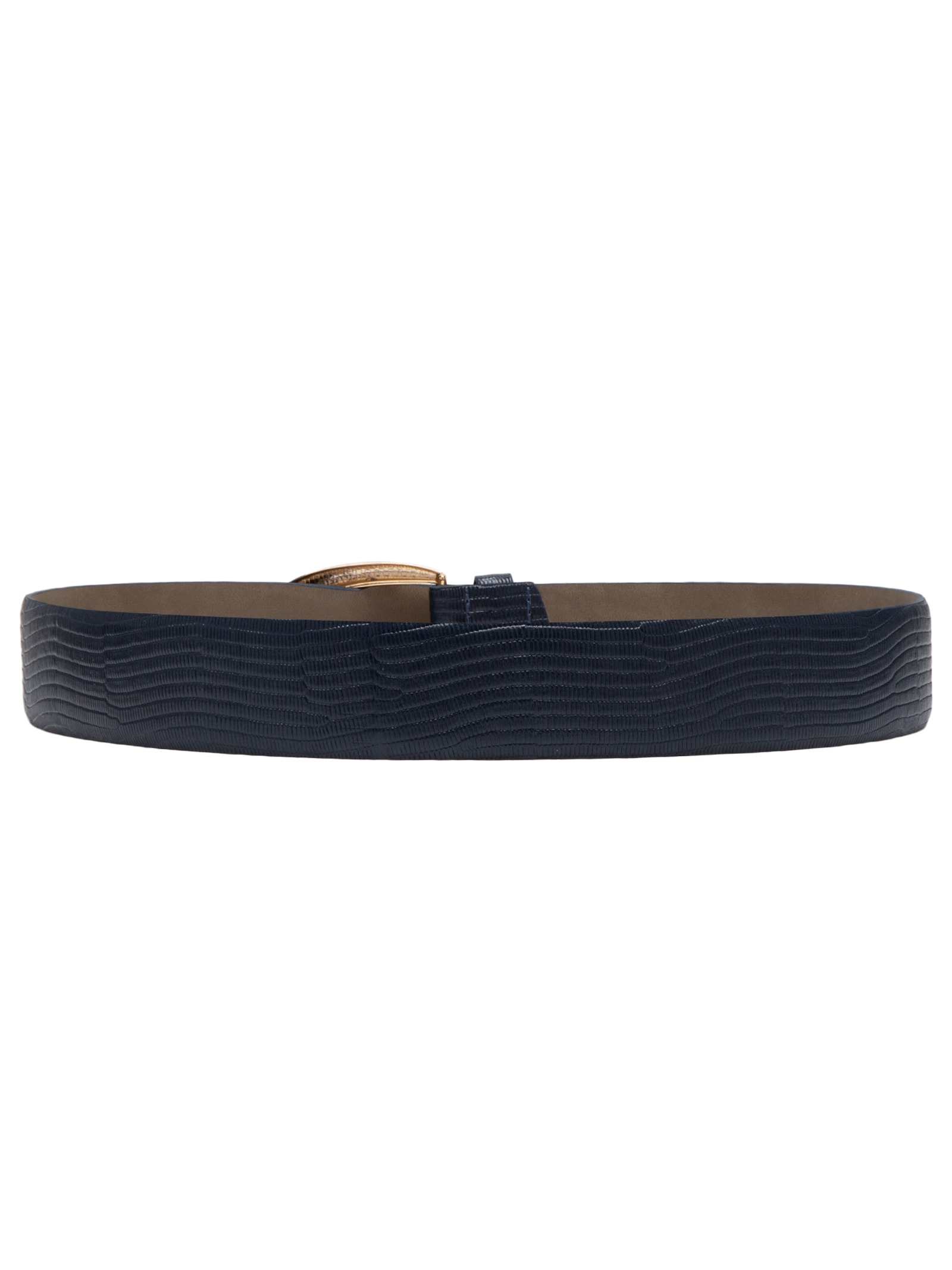 Cinto Feminino Fivela Oval em Couro Azul '2Essential