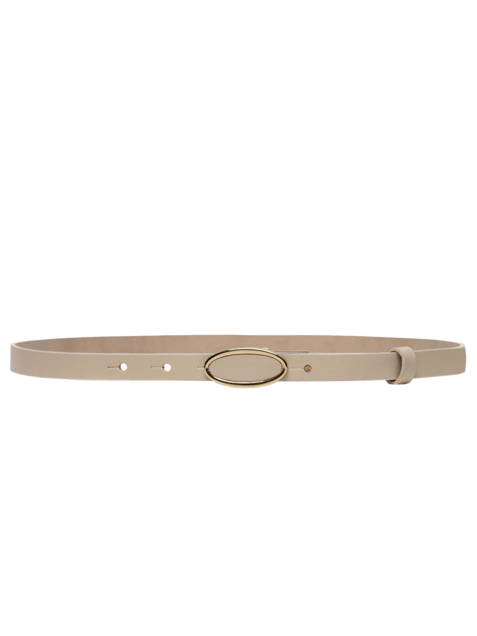 Cinto Feminino Fivela Oval Em Couro Bege '2Essential