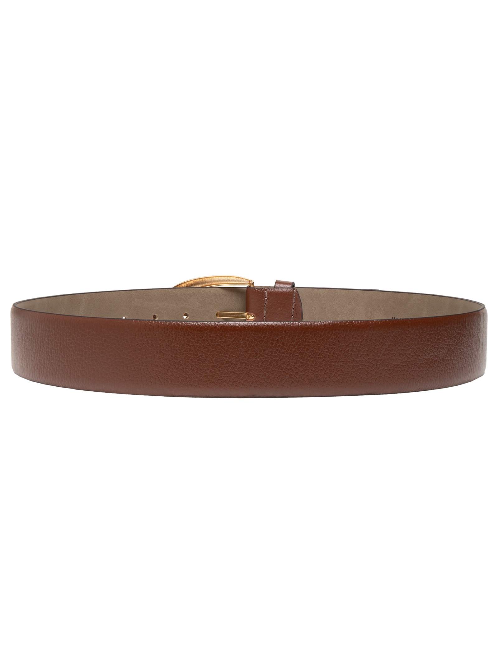 Cinto Feminino Fivela Oval Em Couro Marrom '2Essential