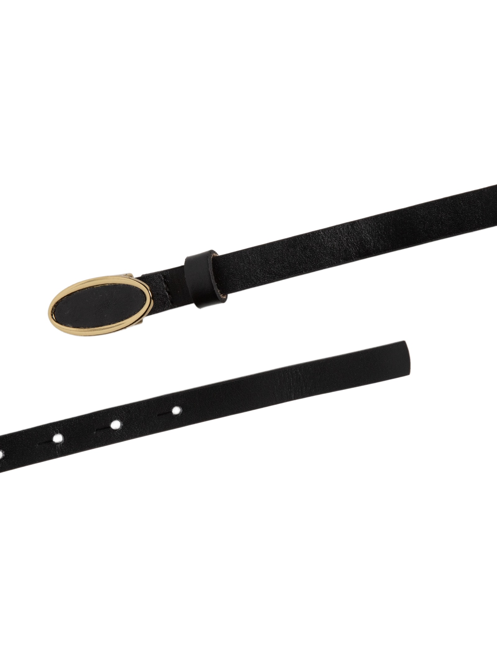 Cinto Feminino Fivela Oval Em Couro Preto '2Essential