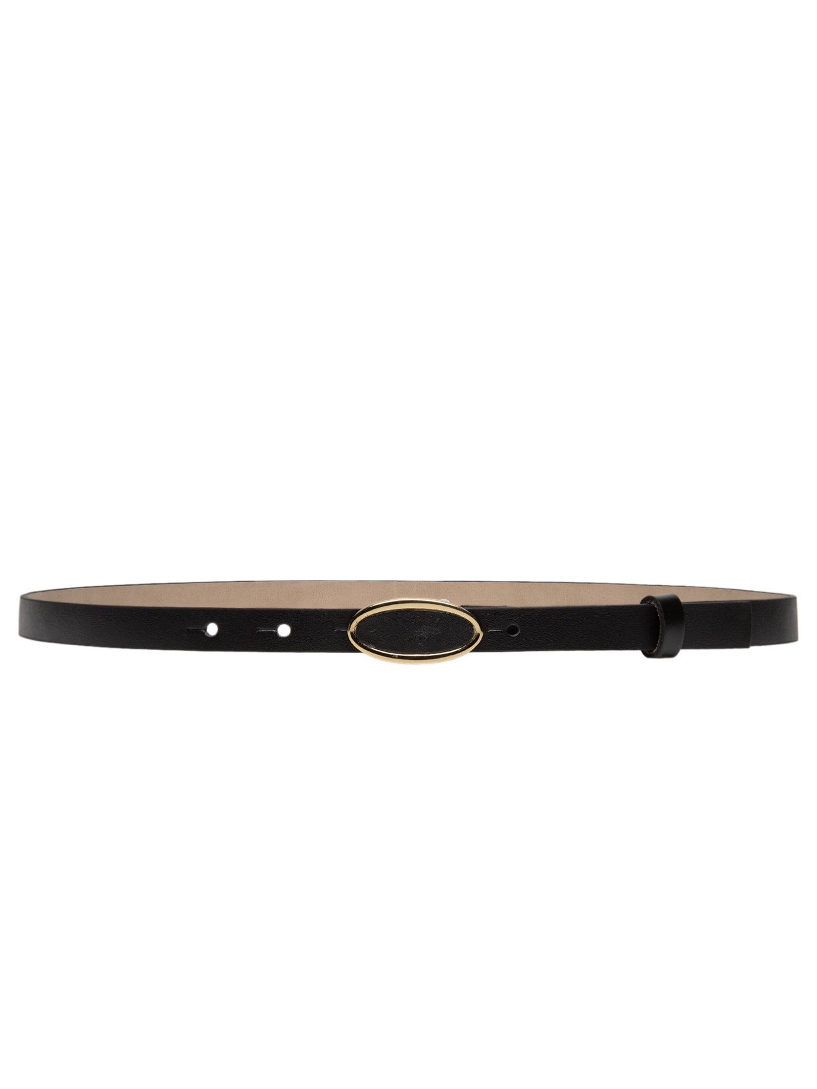 Cinto Feminino Fivela Oval Em Couro Preto '2Essential