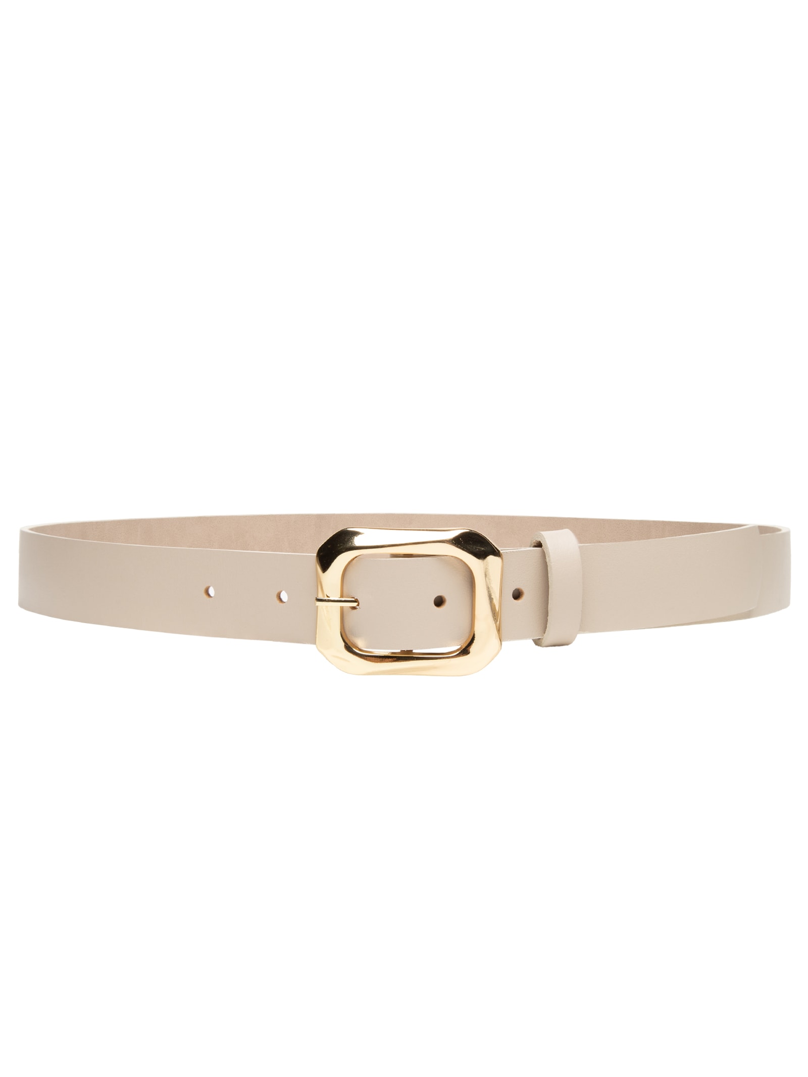 Cinto Feminino Fivela Quadrada Em Couro Bege '2Essential