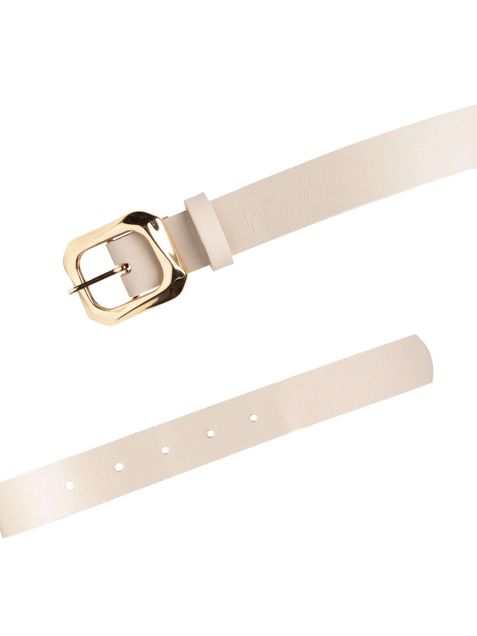 Cinto Feminino Fivela Quadrada Em Couro Bege '2Essential