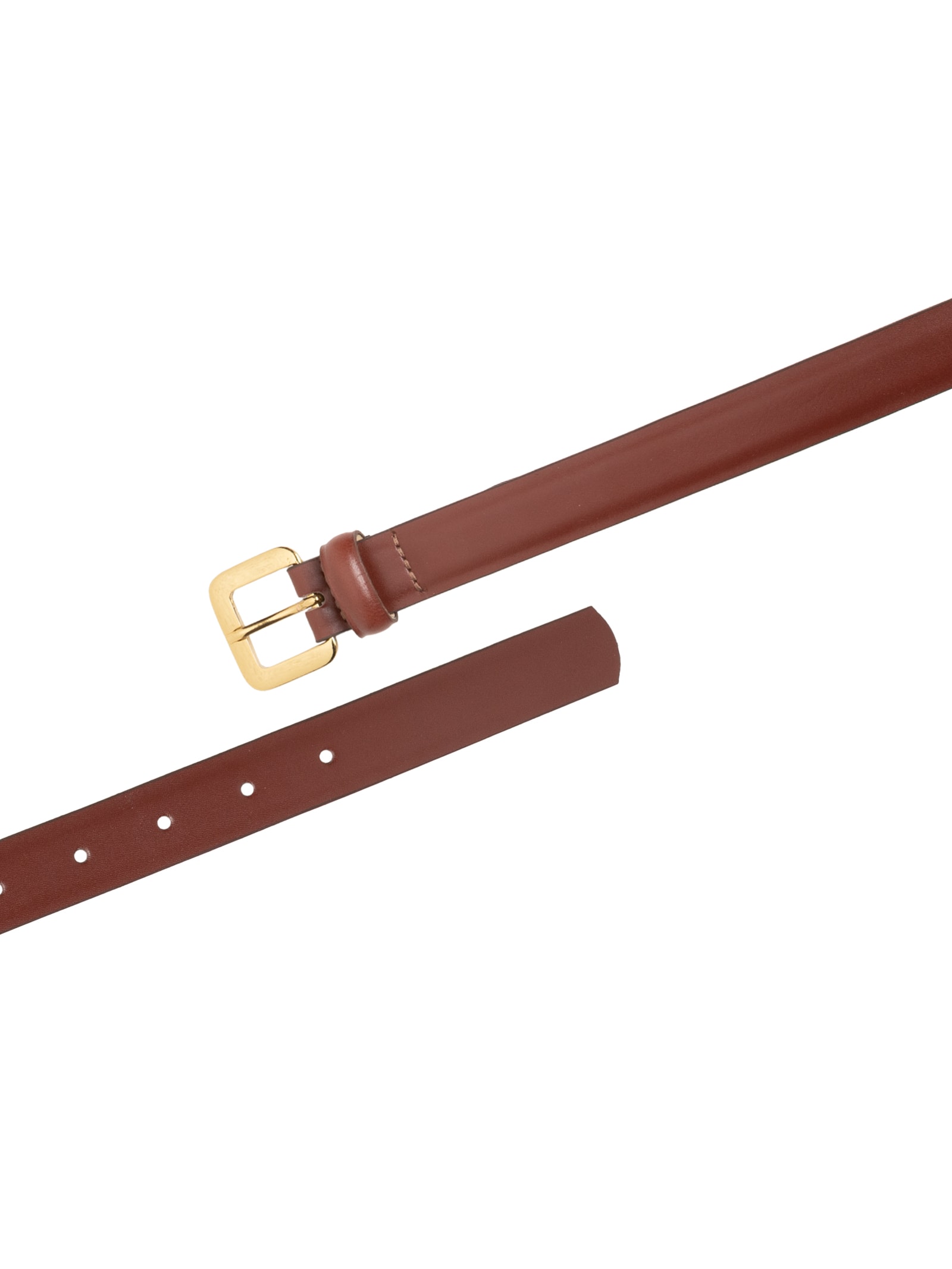 Cinto Feminino Fivela Quadrada Em Couro Marrom '2Essential