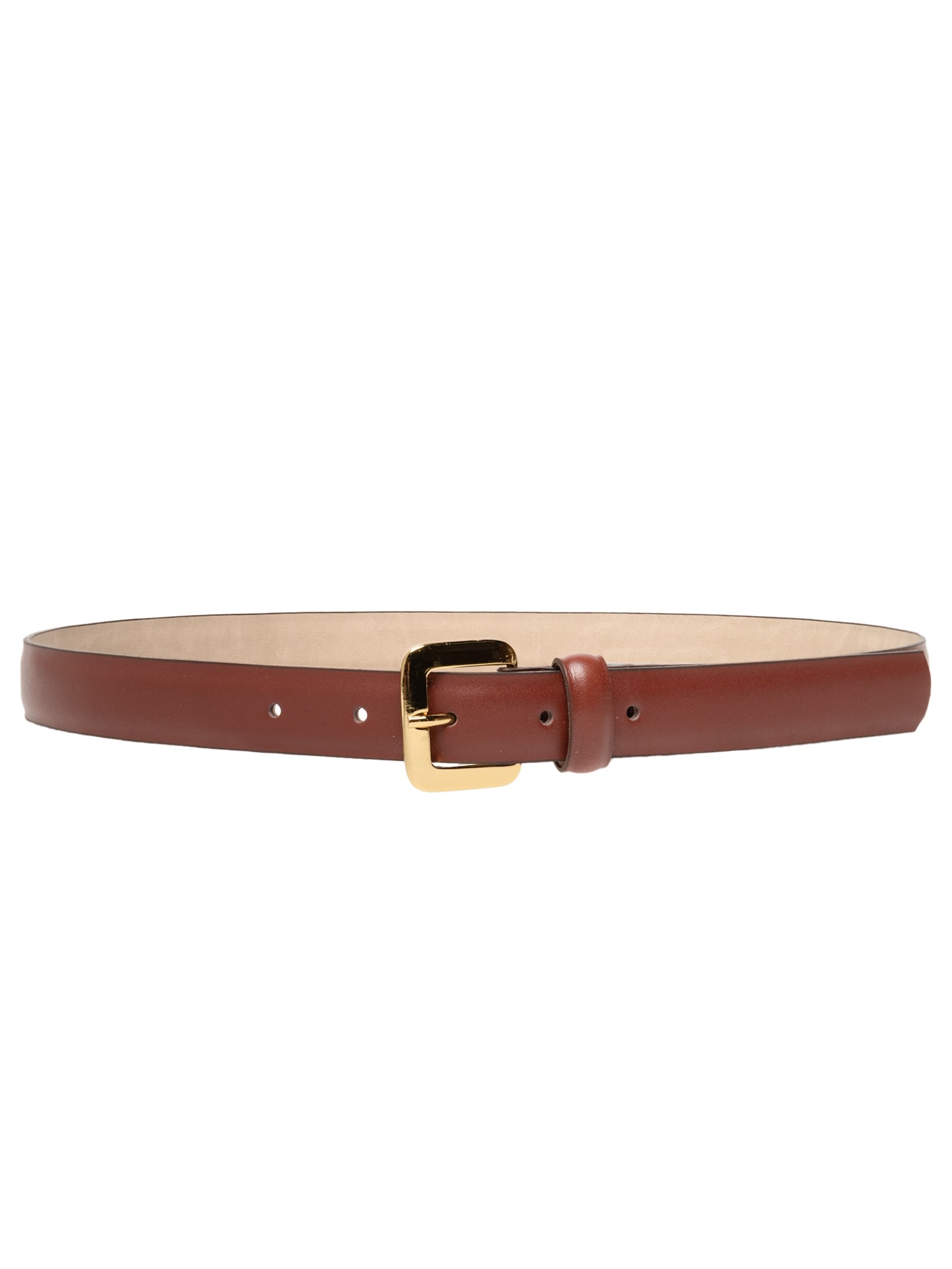 Cinto Feminino Fivela Quadrada Em Couro Marrom '2Essential