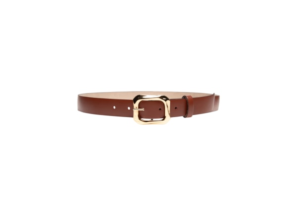 Cinto Feminino Fivela Quadrada Em Couro - Marrom