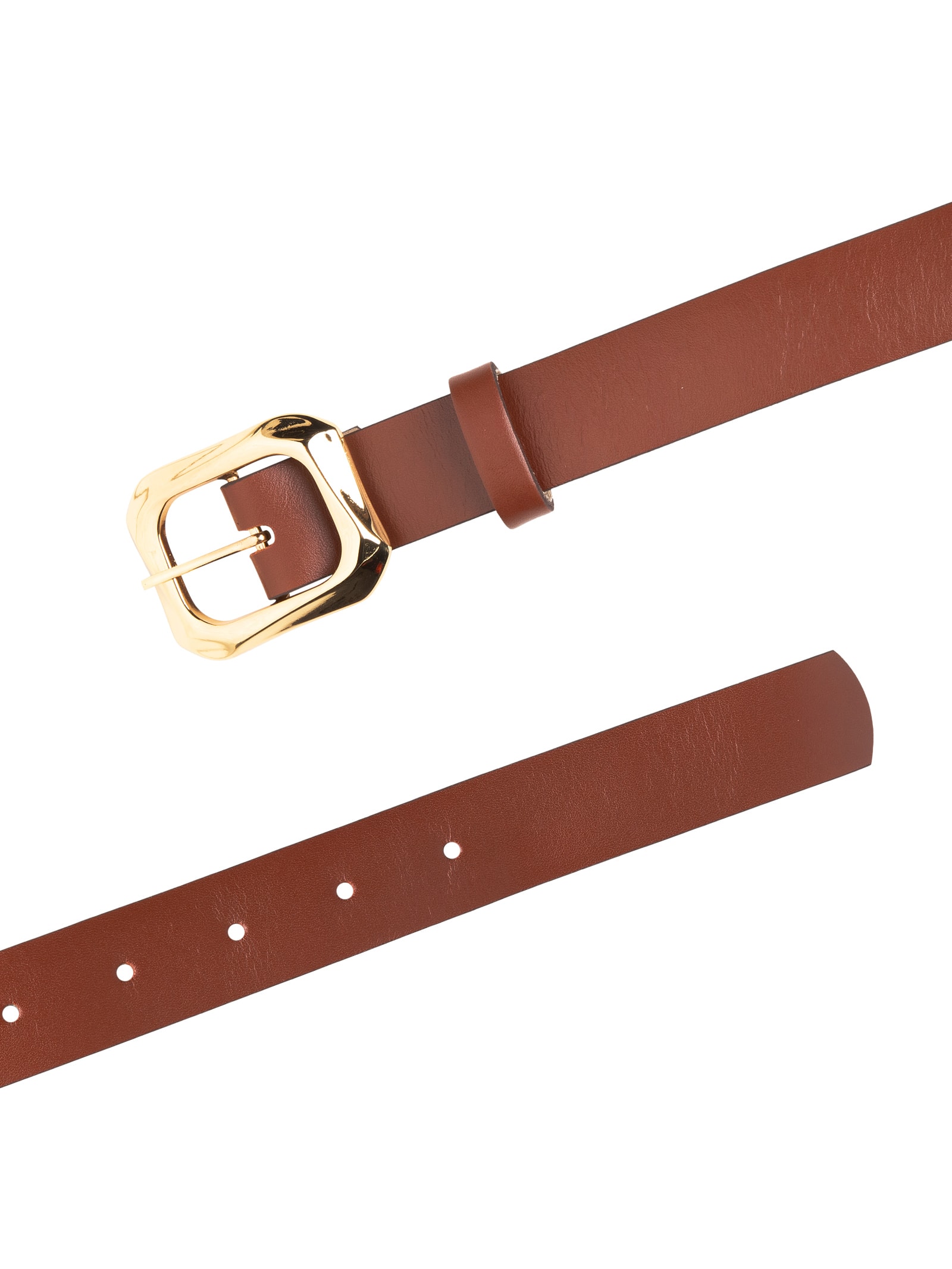 Cinto Feminino Fivela Quadrada Em Couro Marrom '2Essential