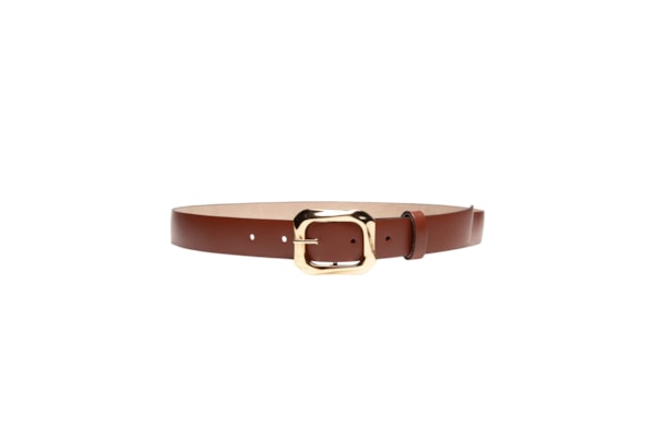 Cinto Feminino Fivela Quadrada Em Couro - Marrom