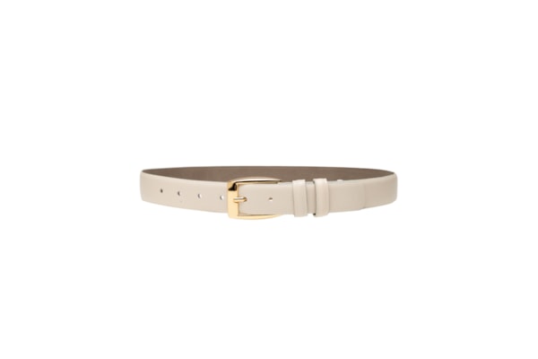 Cinto Feminino Fivela Quadrada Em Couro - Off White