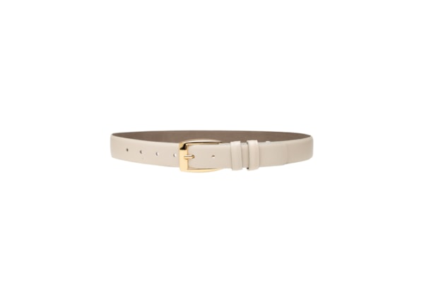 Cinto Feminino Fivela Quadrada Em Couro - Off White