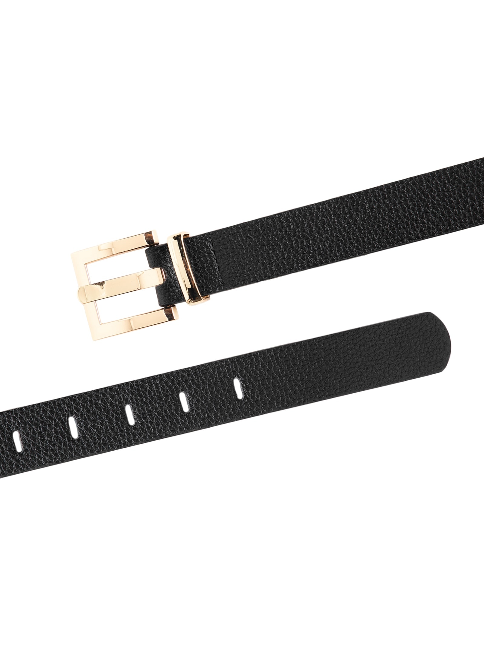 Cinto Feminino Fivela Quadrada Em Metal Preto Basiq