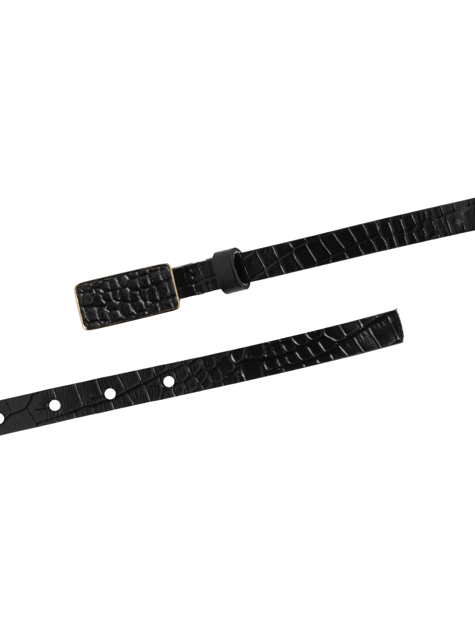 Cinto Feminino Fivela Quadrada Encapada Em Couro Preto '2Essential