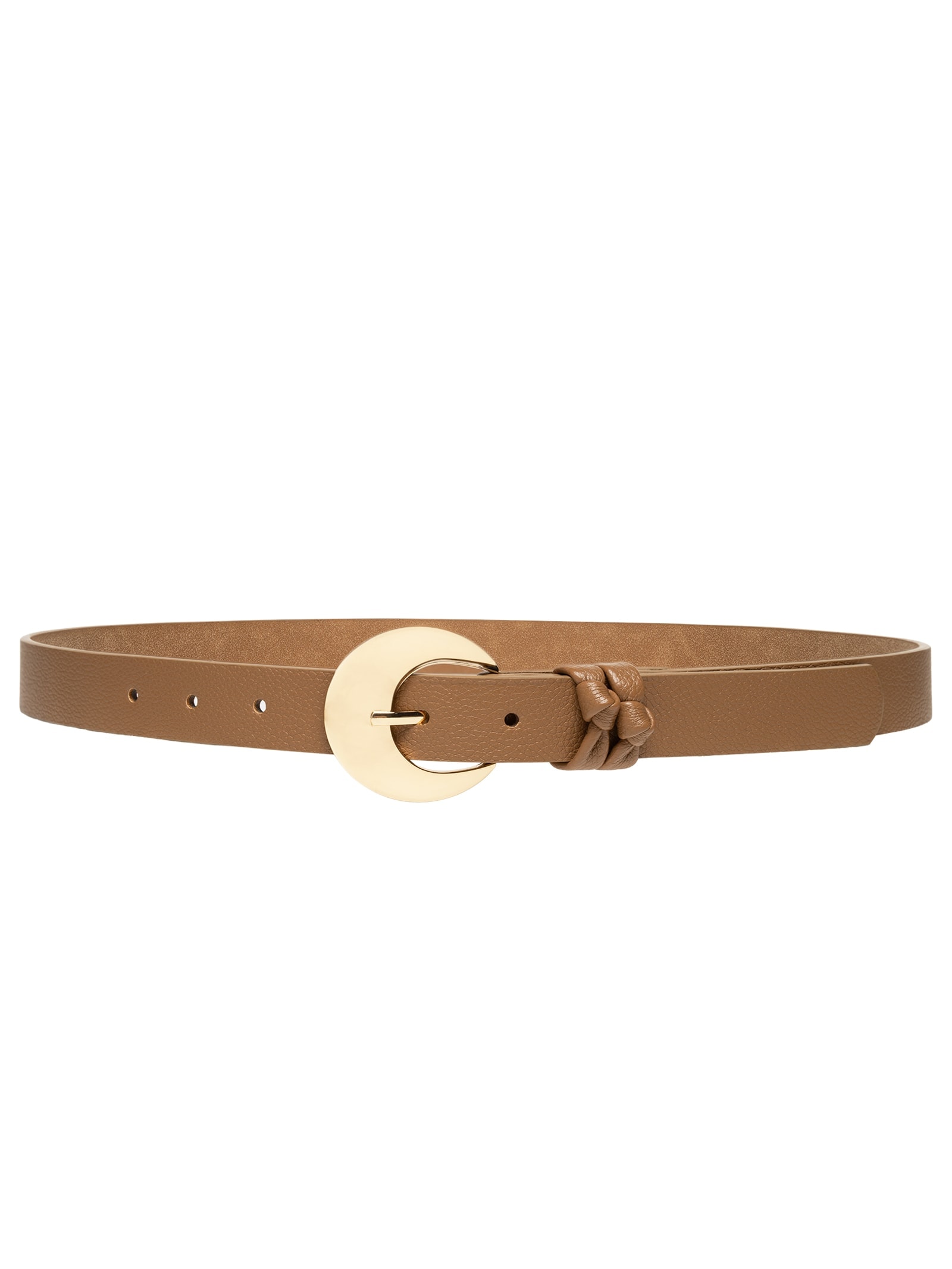 Cinto Feminino Fivela Redonda Bege Basiq