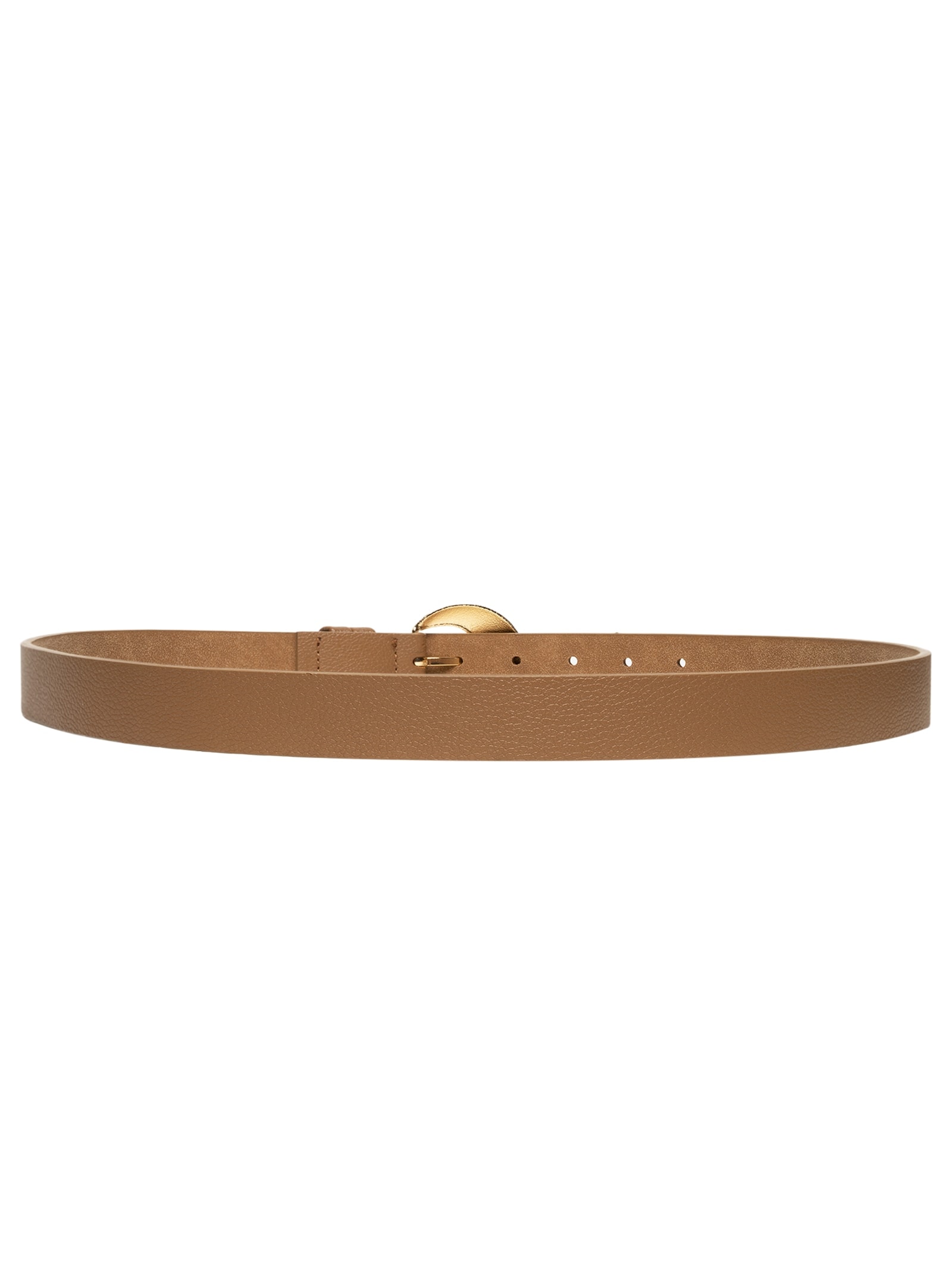 Cinto Feminino Fivela Redonda Bege Basiq