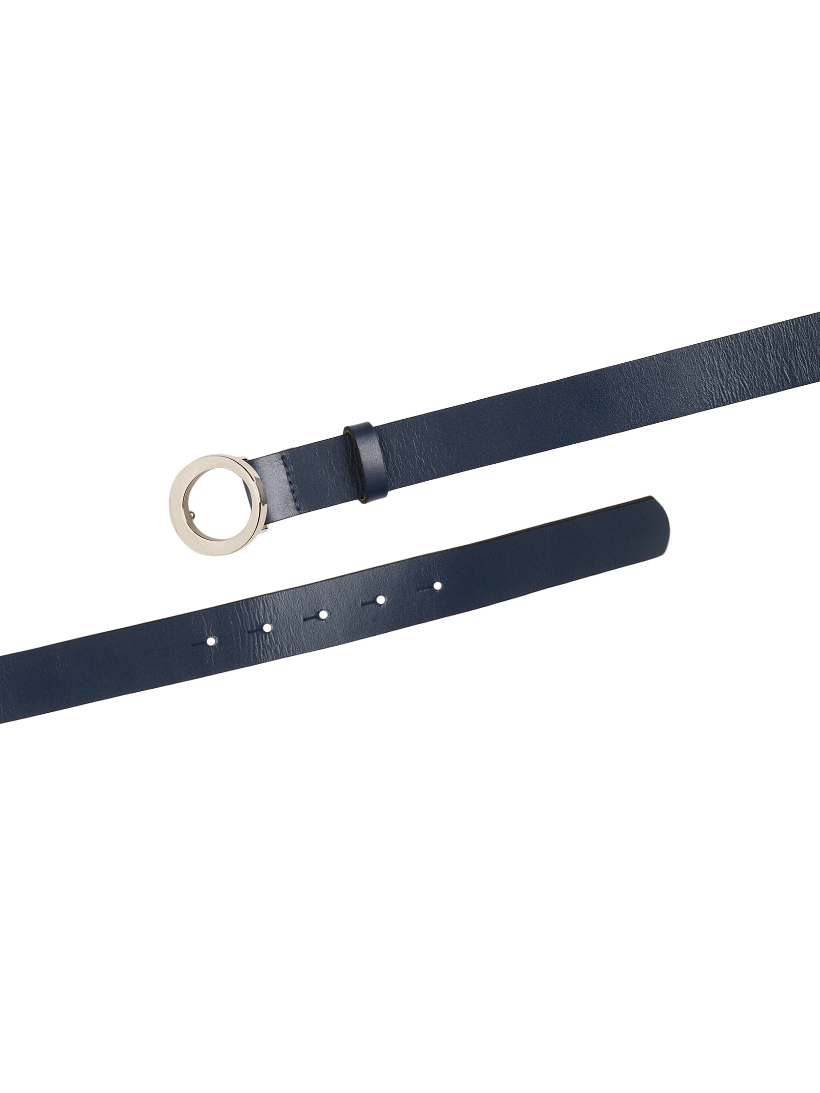 Cinto Feminino Fivela Redonda Em Couro Azul '2Essential