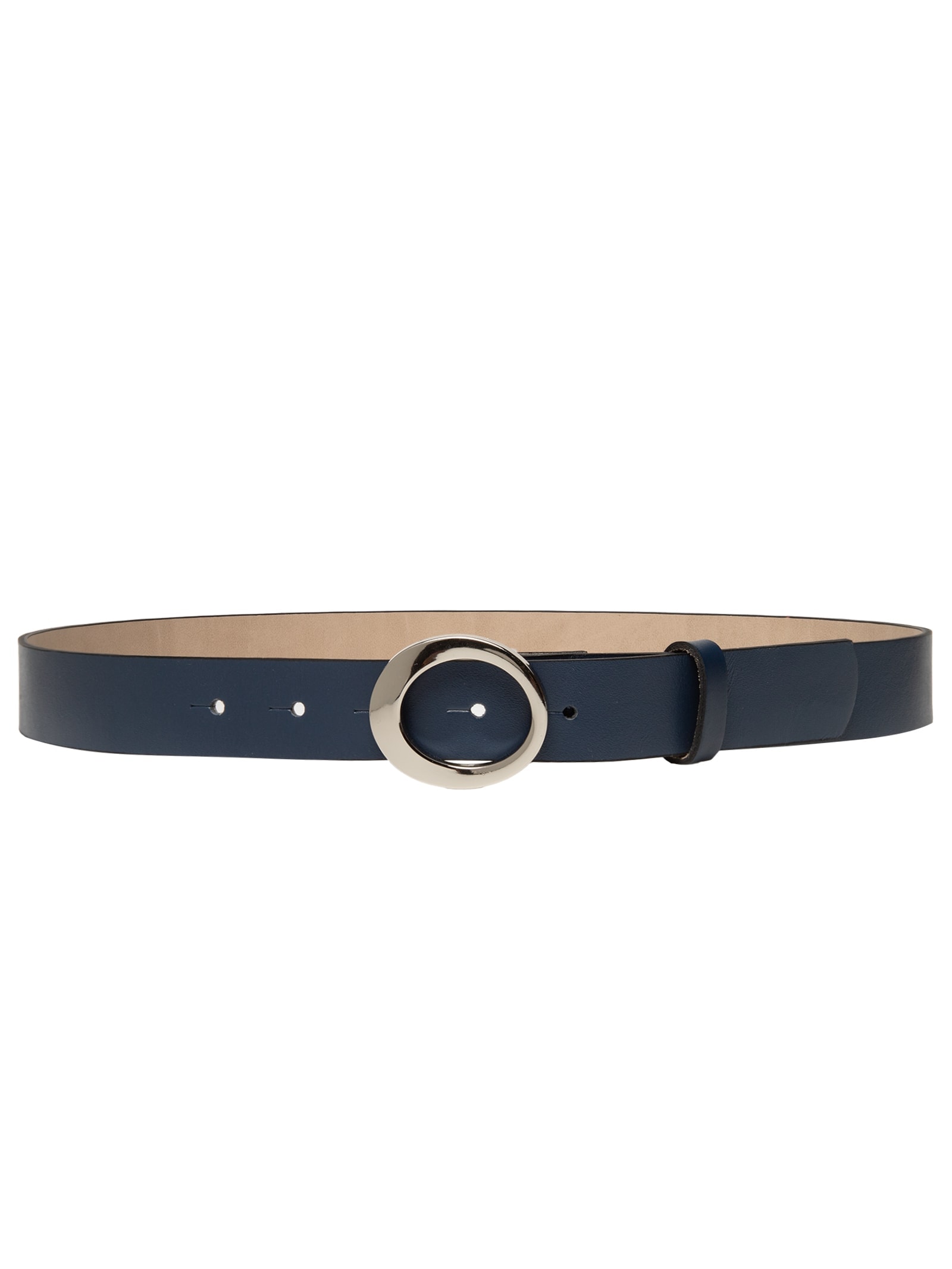 Cinto Feminino Fivela Redonda Em Couro Azul '2Essential