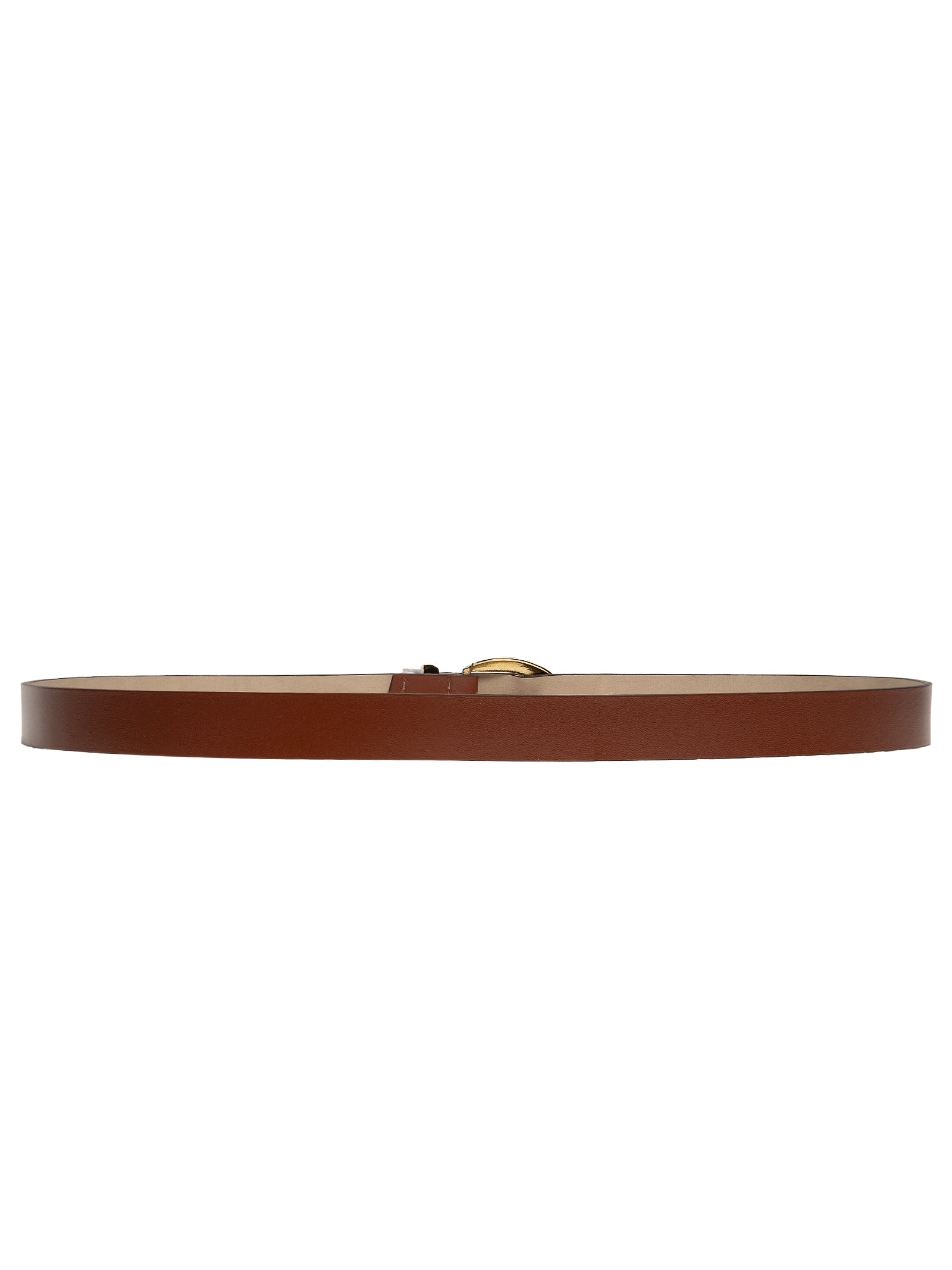 Cinto Feminino Fivela Redonda Em Couro Marrom Basiq