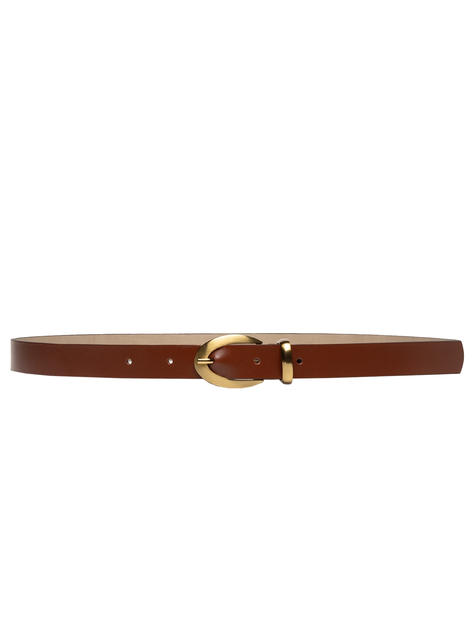Cinto Feminino Fivela Redonda Em Couro Marrom Basiq