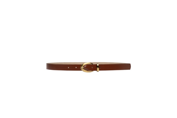Cinto Feminino Fivela Redonda Em Couro - Marrom