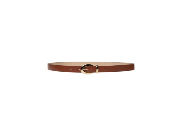 Cinto Feminino Fivela Redonda Em Couro - Marrom