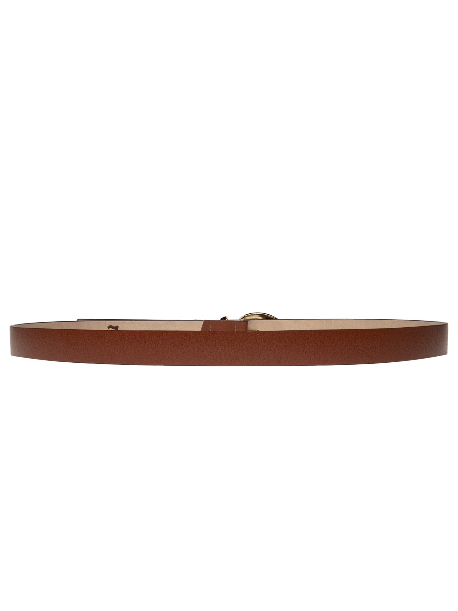 Cinto Feminino Fivela Redonda Em Couro Marrom '2Essential