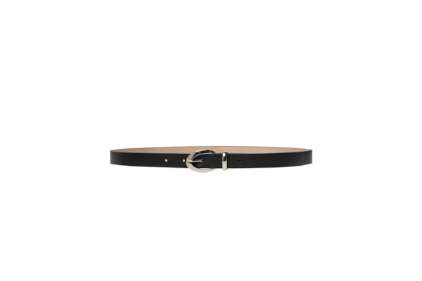 Cinto Feminino Fivela Redonda Em Couro - Preto