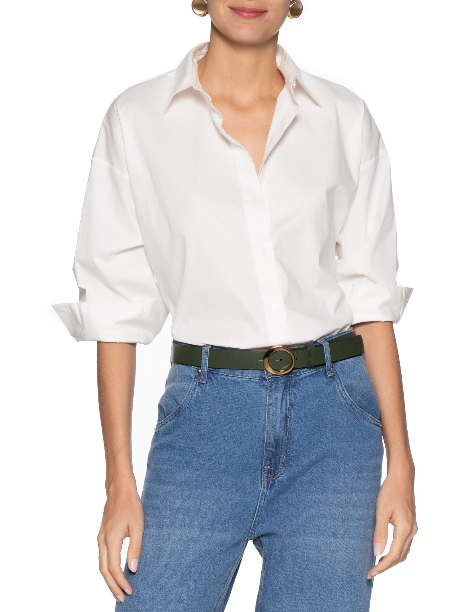 Cinto Feminino Fivela Redonda Verde '2Essential