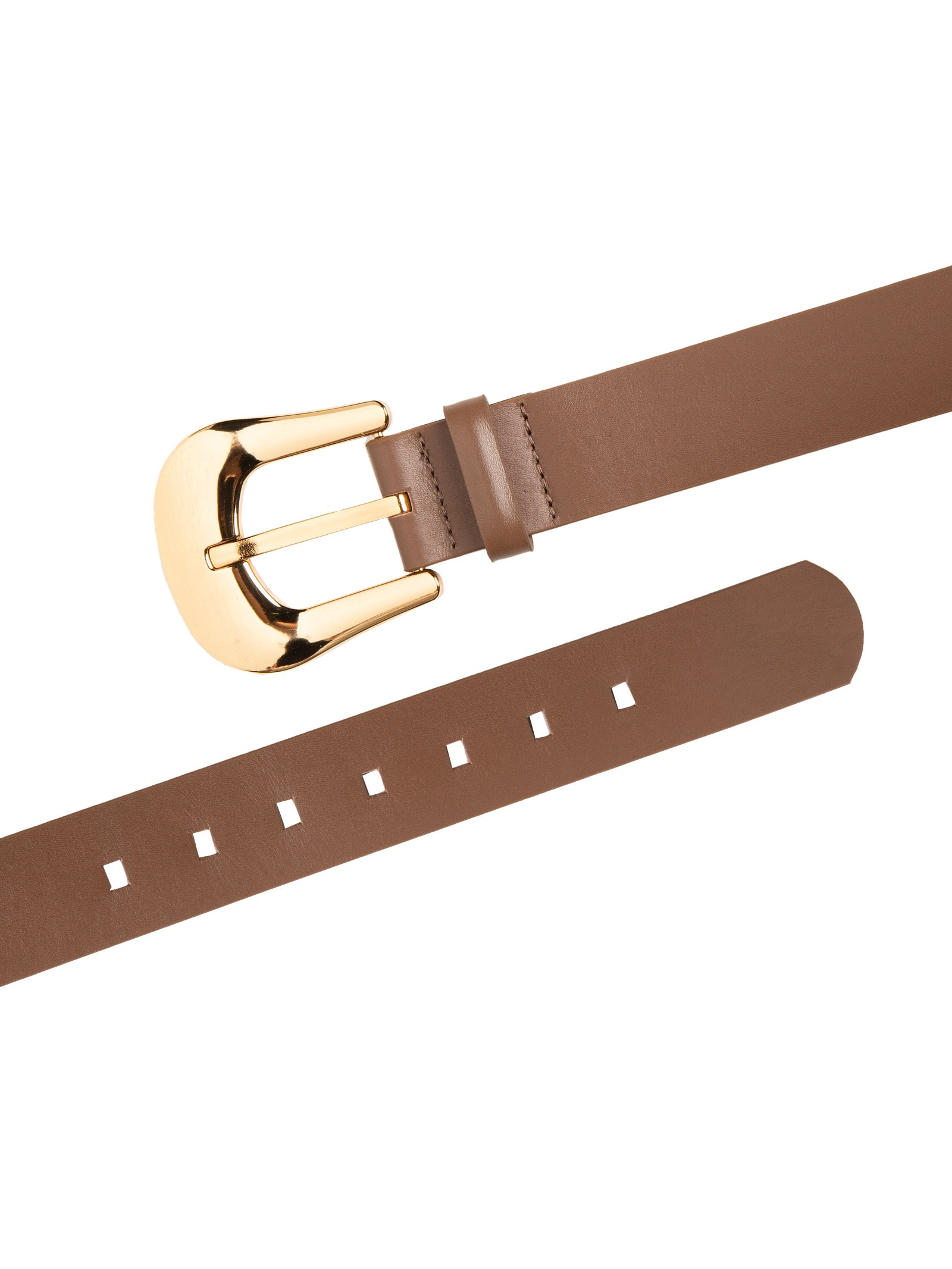 Cinto Feminino Fivela Retangular Em Couro Marrom '2Essential