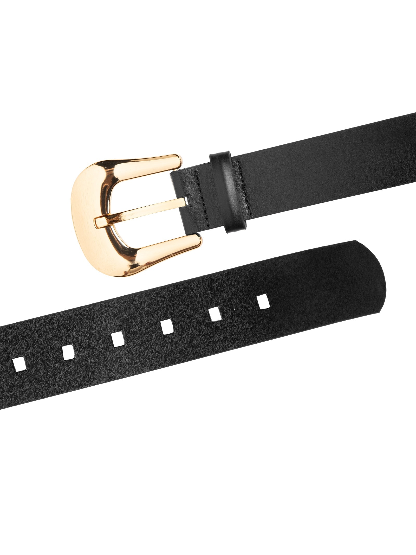 Cinto Feminino Fivela Retangular Em Couro Preto '2Essential