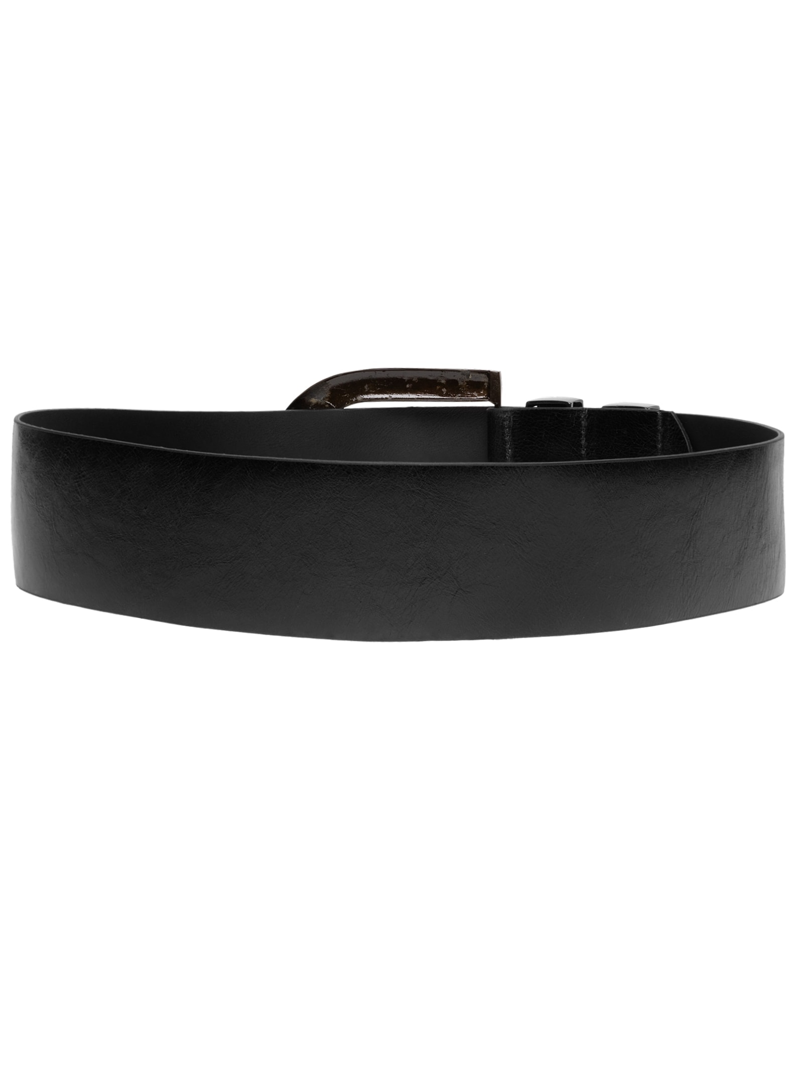 Cinto Feminino Grosso Em Couro Preto Market 33