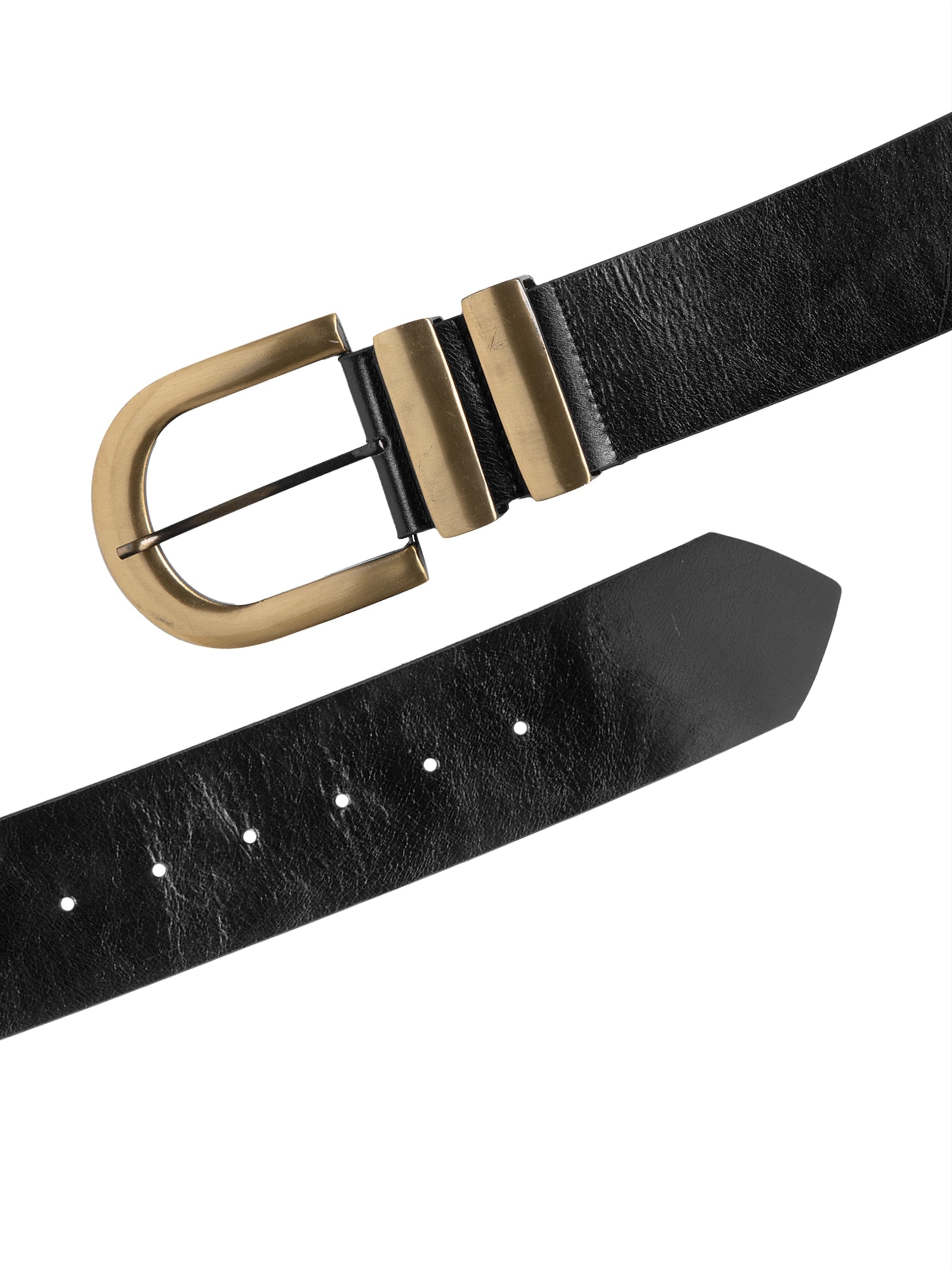 Cinto Feminino Grosso Em Couro Preto Market 33