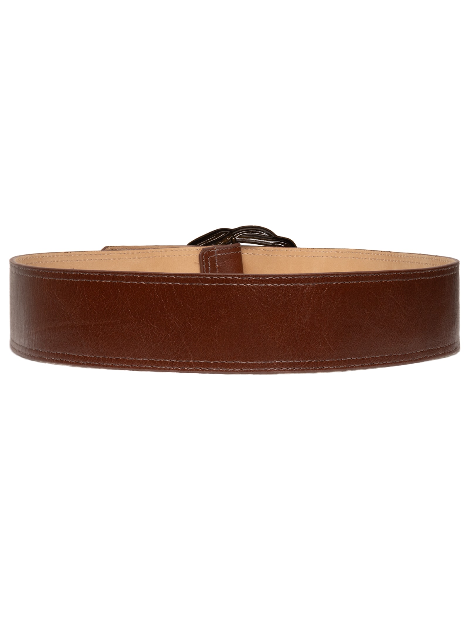 Cinto Feminino Largo De Couro Marrom Basiq