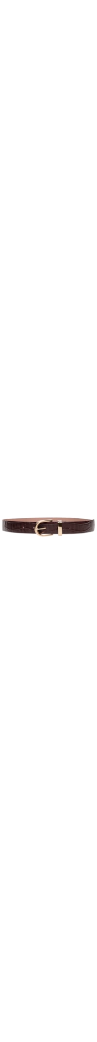 Cinto Feminino Médio Couro Croco Fivela - Marrom