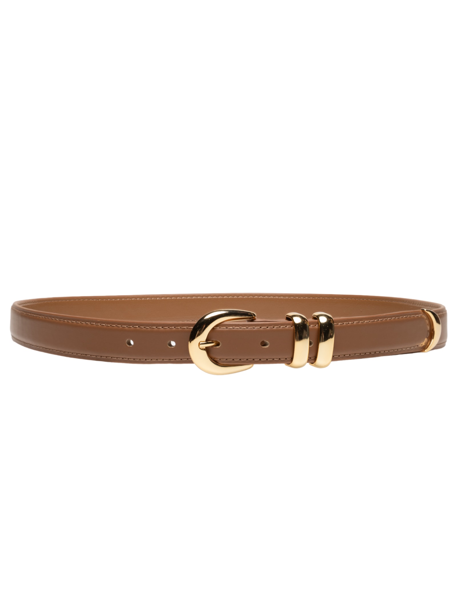 Cinto Feminino Médio Vegetal Ouro Marrom Carrano