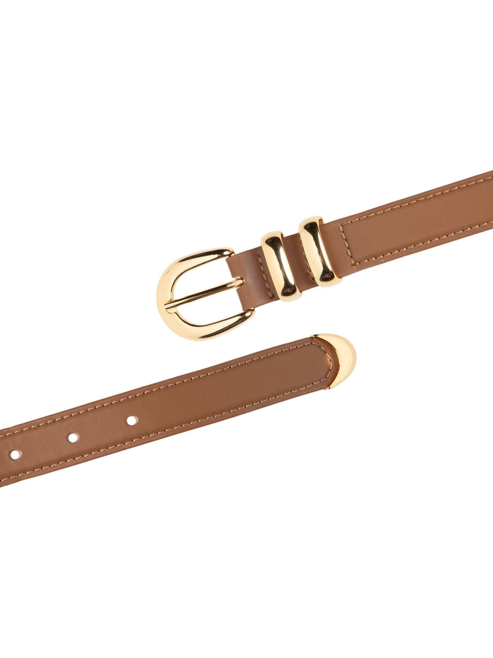 Cinto Feminino Médio Vegetal Ouro Marrom Carrano