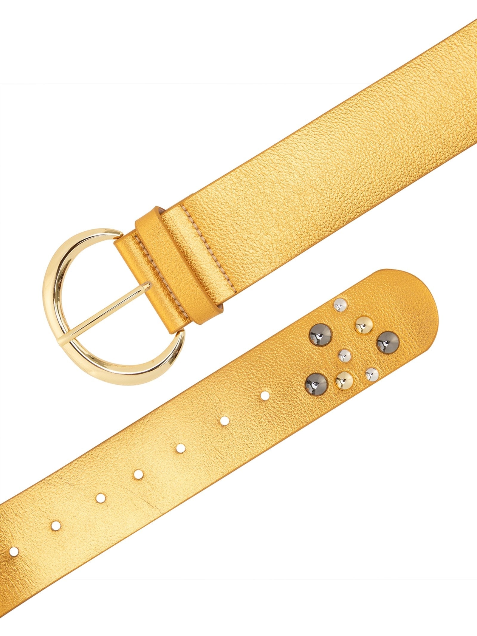 Cinto Feminino Metal Leather Dourado Luiza Barcelos