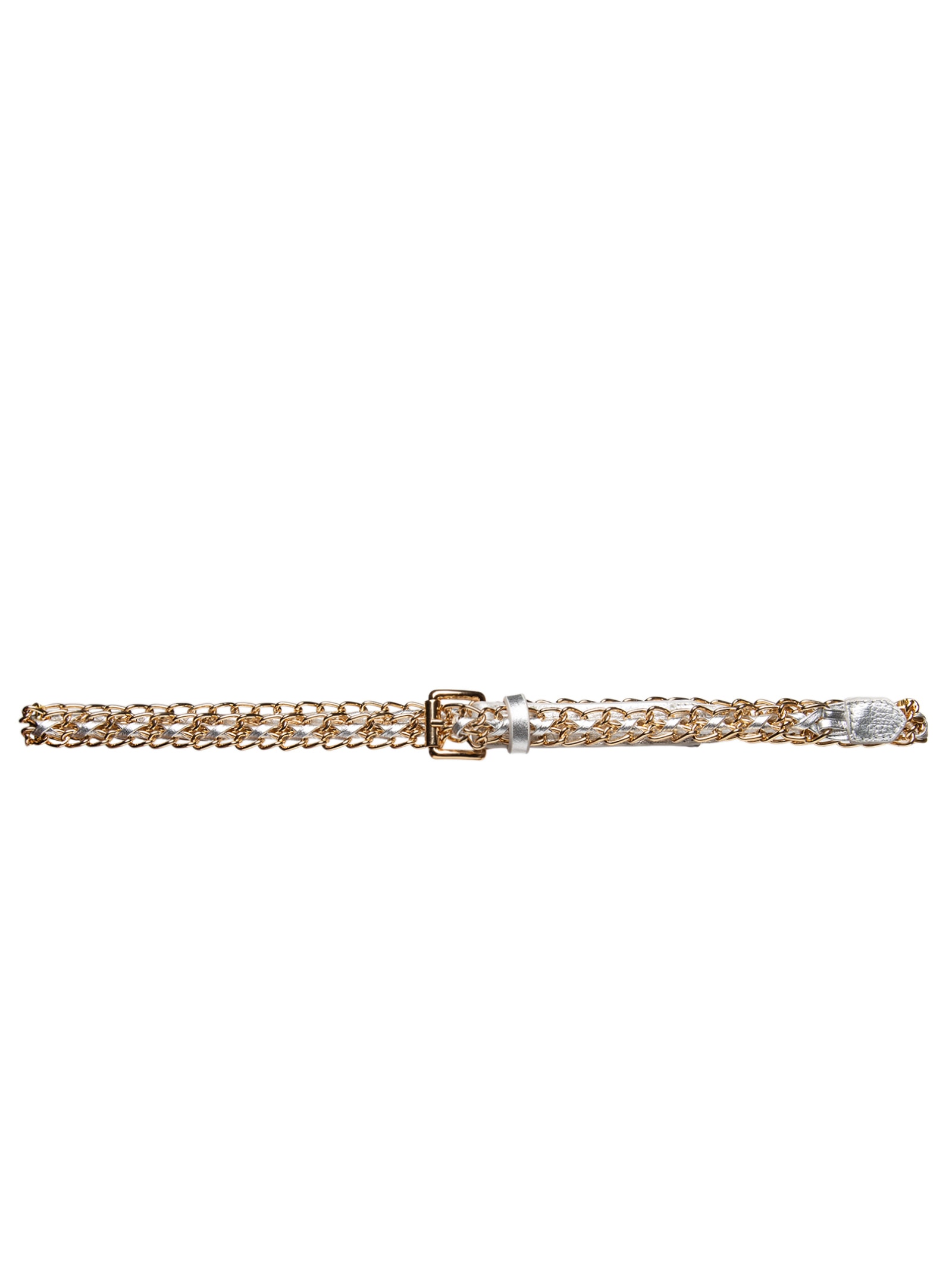 Cinto Feminino Metal Leather Prateado Luiza Barcelos