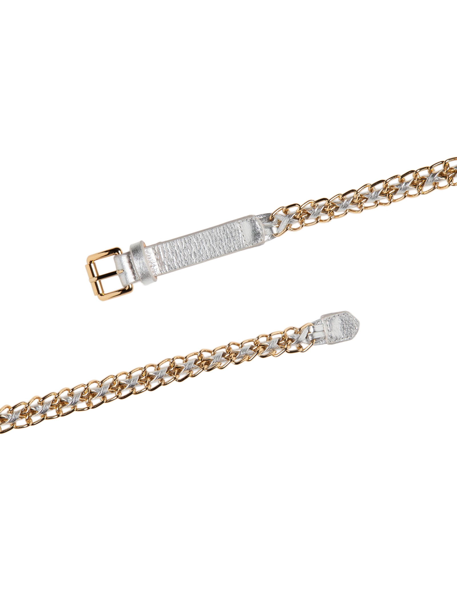 Cinto Feminino Metal Leather Prateado Luiza Barcelos